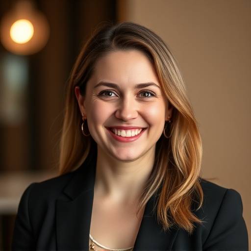 Portrait de Chloé Lefebvre, instructrice en gestion de projet. Elle a un sourire chaleureux et porte un blazer noir.
