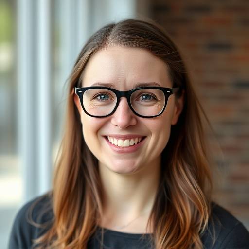 Portrait de Sophie Dubois, instructrice en développement web. Elle sourit et porte des lunettes.