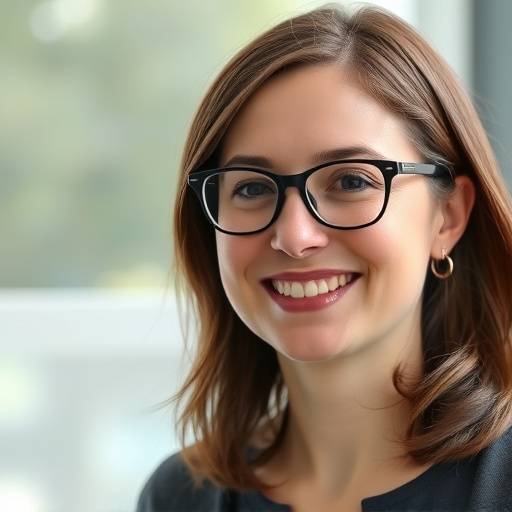 Portrait de Sophie Dubois, instructrice en développement web. Elle sourit et porte des lunettes.